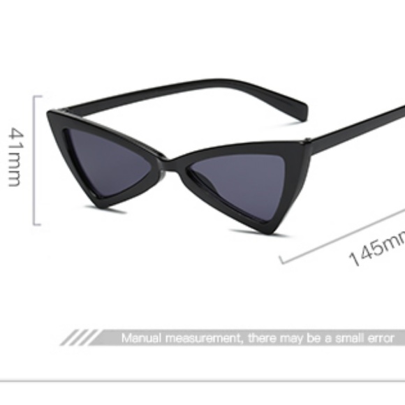 NEW Black triangle cat eye sunglasses - Picture 5 of 8